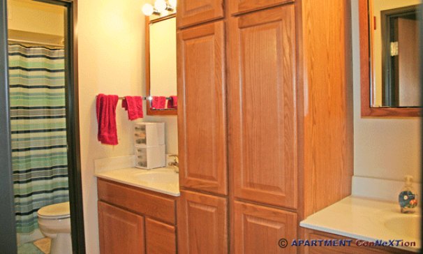 Double Sink Compartmentalized Bathroom