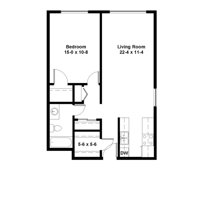 Standard 1-Bedroom Floor Plan Standard 1-Bedroom Floor Plan