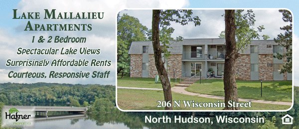 Link to Lake Mallalieu Apartments rental listings in Hudson WI.