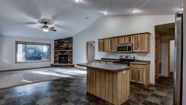 Kitchen & Living Room from Dining